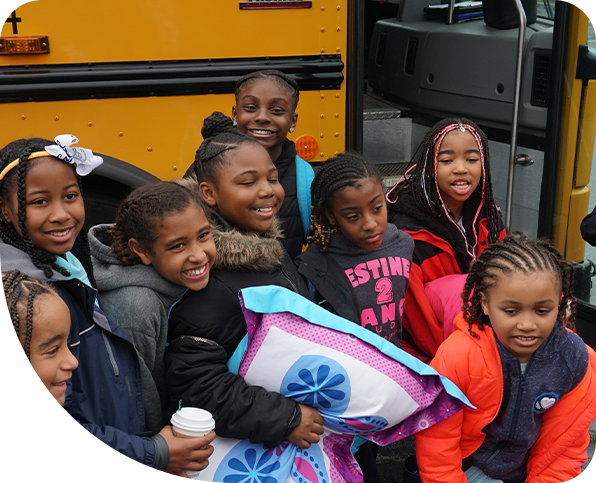 Girls In Front of Bus